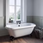 Freestanding Double Ended Roll Top Bath with Black Feet 1690 x 740mm - Park Royal