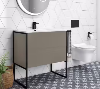 1000mm Brown Freestanding Vanity Unit with Basin – Nero