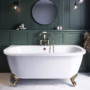 Freestanding Double Ended Back to Wall Bath with Brushed Brass Feet 1700 x 745mm - Park Royal
