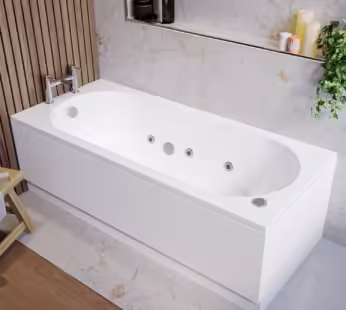 Single Ended Whirlpool Spa Bath with 6 Whirlpool Jets 1700 x 750mm – Alton