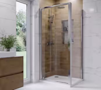 Chrome 6mm Glass Rectangular Hinged Shower Enclosure 900x800mm – Carina
