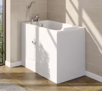 Small Deep Walk In Bath Left Hand with Front Panel & Integrated Seat 1210 x 660mm – Princeton