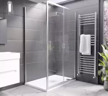 Chrome 8mm Glass Rectangular Sliding Shower Enclosure 1200x800mm – Pavo