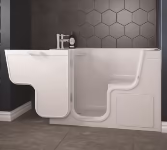 Left Hand Walk In Bath with Panel and Seat 1300 x 600mm – Serenity