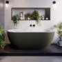 Dark Green Freestanding Double Ended Bath 1650 x 750mm - Lisbon