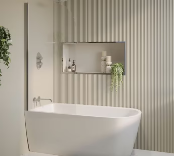 Freestanding Shower Bath Single Ended Left Hand Corner with Chrome Bath Screen 1650 x 800mm – Amaro