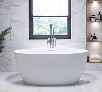 Matt White Freestanding Double Ended Bath 1500 x 720mm – Alvor