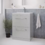 600mm Grey Freestanding Drawer Vanity Unit with Basin and Chrome Handles - Ashford