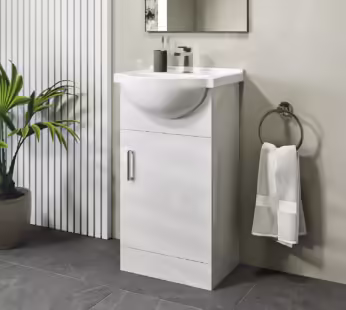 465mm White Cloakroom Vanity Unit with Basin – Classic