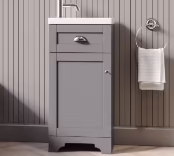 400mm Grey Cloakroom Vanity Unit with Basin – Baxenden