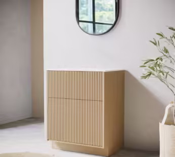 650mm Wooden Fluted Freestanding Countertop Vanity Unit – Matira