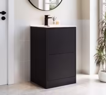 500mm Black Freestanding Vanity Unit with Basin – Palma