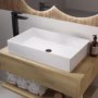 White Rectangular Countertop Basin 605mm - Corey