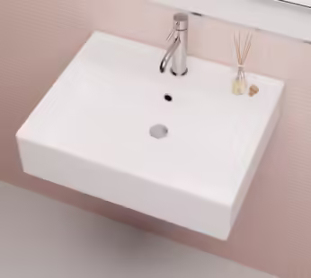 White Square Wall Hung Basin 497mm – Bowen