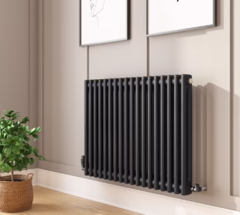 Black Horizontal 2 Column Traditional Radiator 600 x 830mm – Nambi