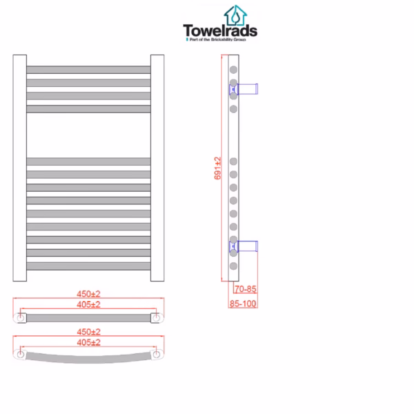 Towelrads Richmond Anthracite Thermostatic Electric Towel Radiator 691 x 450mm - Image 4