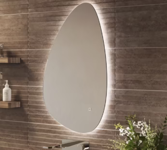 Sensio Mistral Teardrop Backlit Heated Bathroom Mirror with Lights 550 x 800mm
