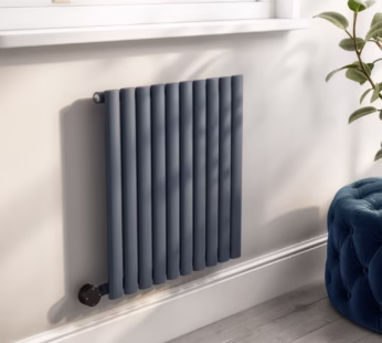 Anthracite Electric Horizontal Designer Radiator 0.6kW with Wifi Thermostat – H600xW590mm – IPX4 Bathroom Safe