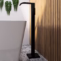 Black Freestanding Bath Filler Mixer Tap - Falls