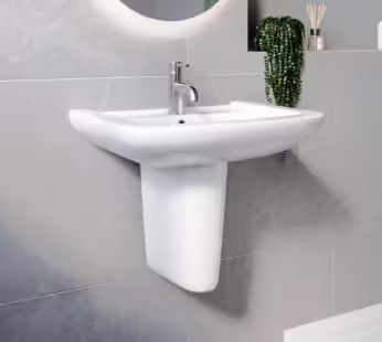 Modern Semi Pedestal Basin 605mm – Ashford