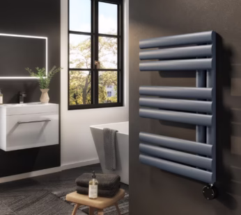 Anthracite Electric Towel Radiator 0.6kW with Wifi Thermostat – H650xW450mm – IPX4 Bathroom Safe