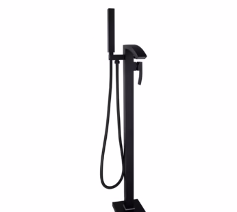 Black Freestanding Bath Shower Mixer Tap – Wave