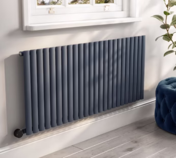 Anthracite Electric Horizontal Designer Radiator 2kW with Wifi Thermostat – H600xW1416mm – IPX4 Bathroom Safe