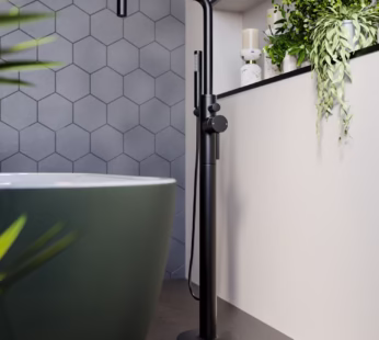 Matt Black Freestanding Bath Shower Mixer Tap – Lenton