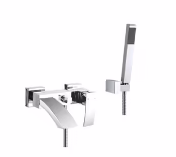 Chrome Wall Mounted Bath Shower Mixer Tap – Wave