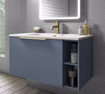 900mm Blue Wall Hung Vanity Unit with Basin – Sion