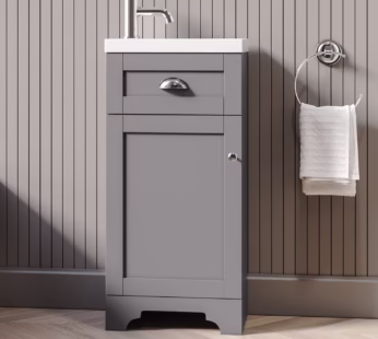 400mm Grey Cloakroom Vanity Unit with Basin – Baxenden