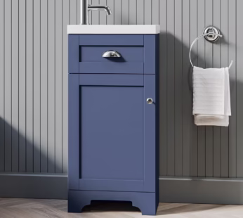 400mm Blue Cloakroom Vanity Unit with Basin – Baxenden