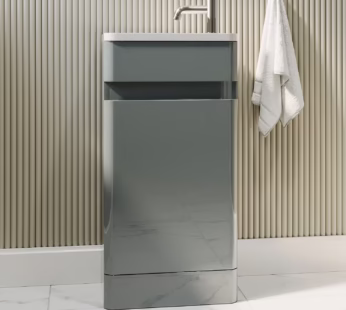 410mm Light Grey Cloakroom Vanity Unit with Basin – Pendle