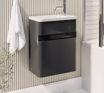410mm Dark Grey Wall Hung Cloakroom Vanity Unit with Basin – Pendle