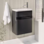 410mm Dark Grey Wall Hung Cloakroom Vanity Unit with Basin - Pendle