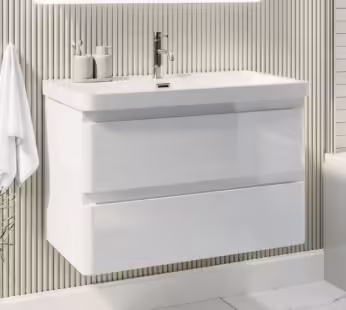 800mm White Wall Hung Vanity Unit with Basin – Pendle