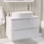 800mm White Wall Hung Countertop Vanity Unit with Basin - Pendle