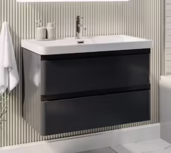 800mm Dark Grey Wall Hung Vanity Unit with Basin – Pendle