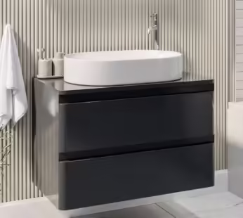 800mm Dark Grey Wall Hung Countertop Vanity Unit with Basin – Pendle