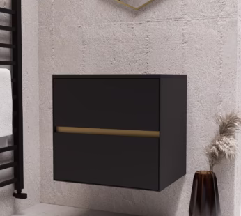 600mm Black Wall Hung Countertop Vanity Unit- Roxbi