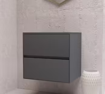 600mm Grey Wall Hung Countertop Vanity Unit- Roxbi