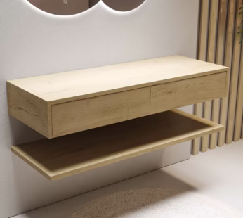 1200mm Wood Effect Wall Hung Countertop Vanity Shelves – Lugo