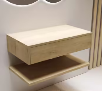 800mm Wood Effect Wall Hung Countertop Vanity Shelves – Lugo