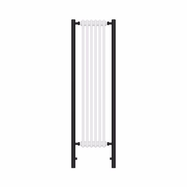 White and Black Vertical Traditional Column Radiator 1600 x 480mm- Regent - Image 3